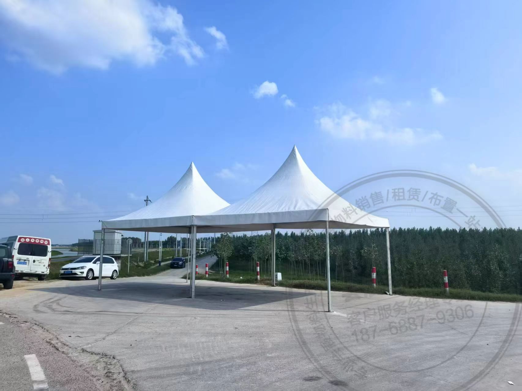  周口尖顶篷房出租夏季户外遮阳篷房租赁